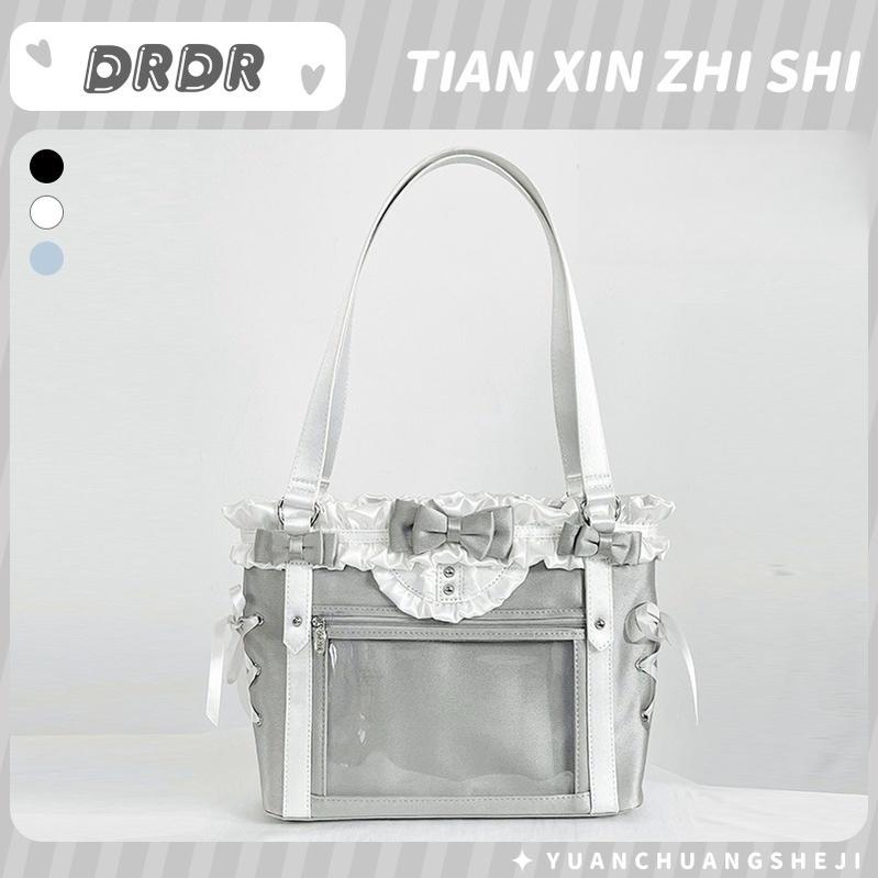 ACG Culture Satin Ita Bag Handle Bag, Removable Ribbon (Silver) 43101:768458