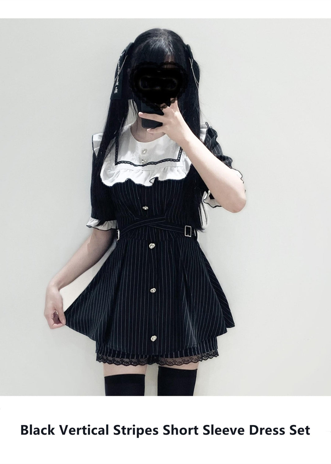 Jirai Kei Dress Square Collar Shorts Set Multicolor 33998:478908