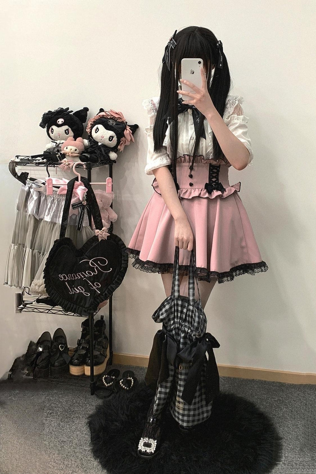 Jirai Kei Lace Cape Blouse Short-Sleeved Cutout Shirt 35360:763172