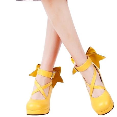 Lolita Shoes High Heel Shoes With Round Toe And Bow Ties Multicolor 31646:369016 31646:369016