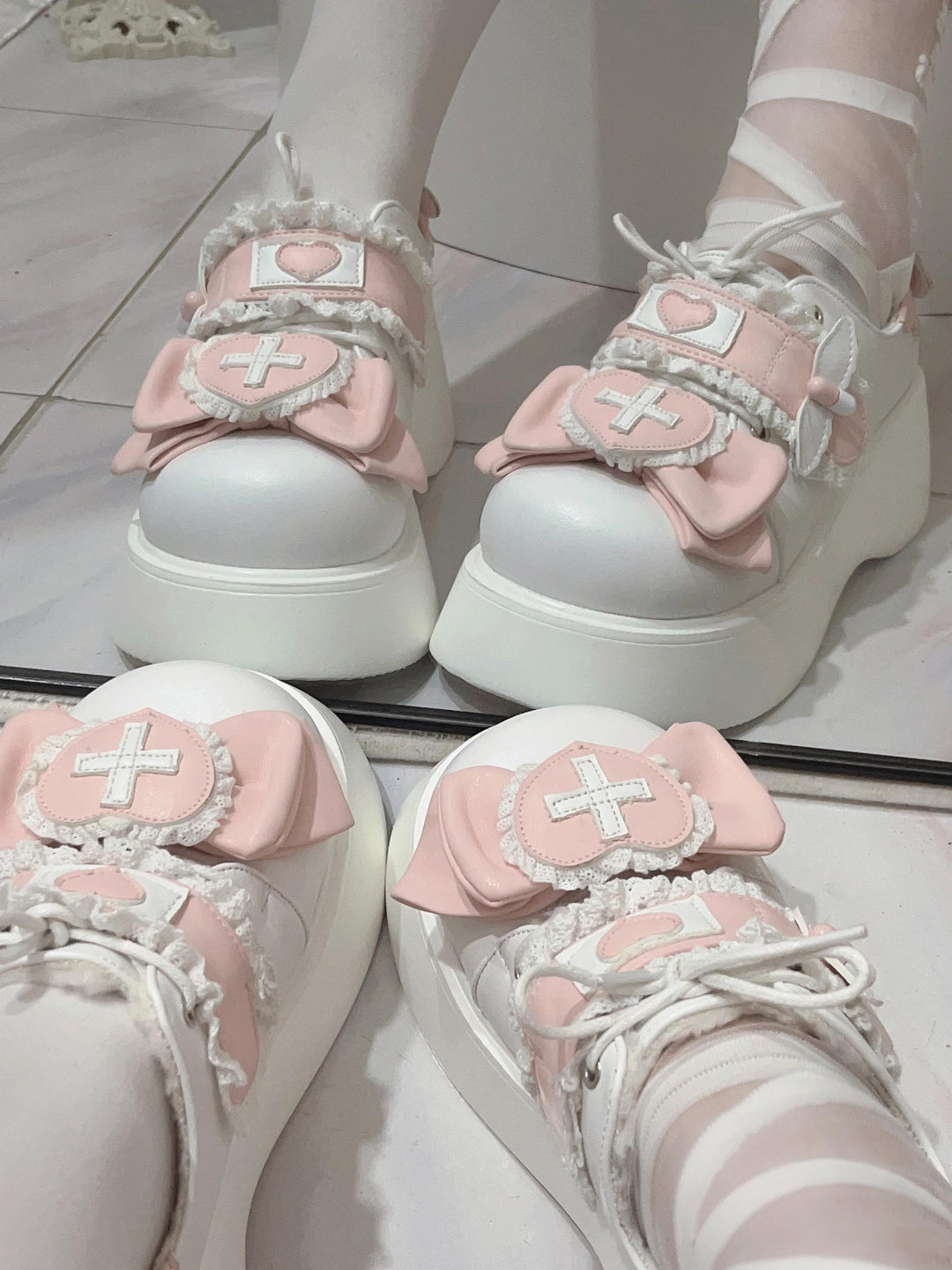 Lolita Platform Shoes Round Toe Sweet Shoes 35740:503348