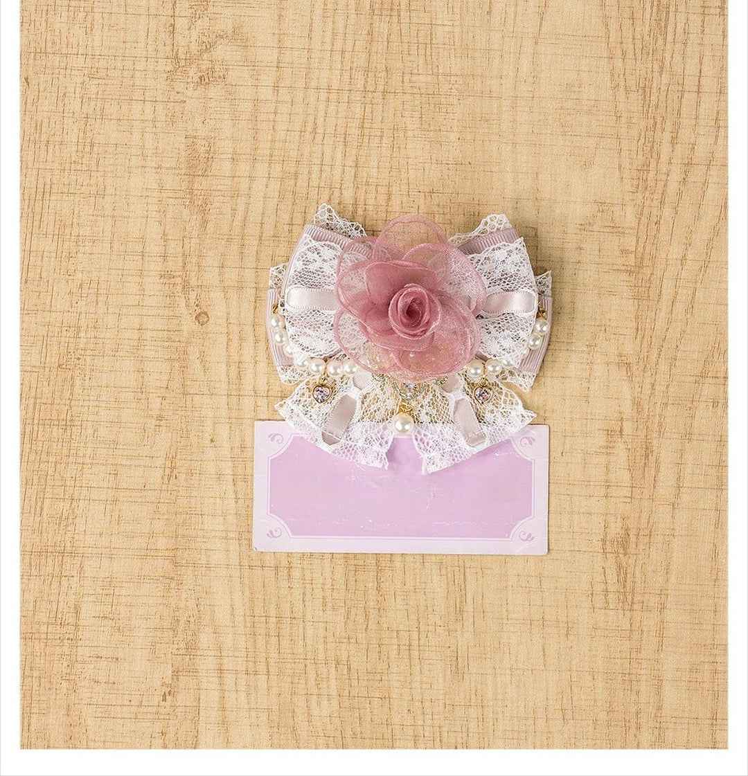 Jirai Kei Hair Clip in Mini & Rose Styles with Pearl Accents 42802:754710