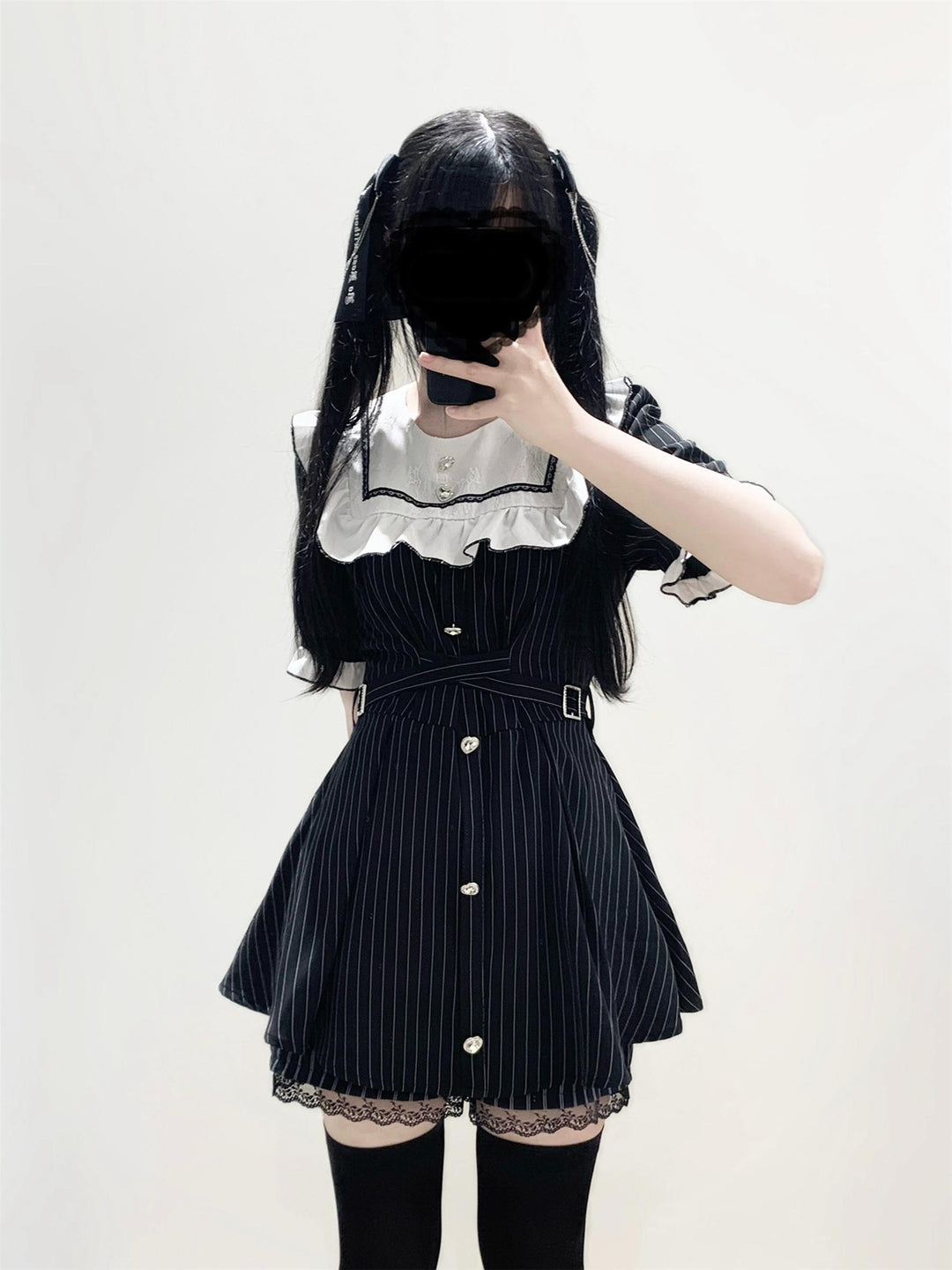 Jirai Kei Dress Square Collar Shorts Set Multicolor 33998:478912