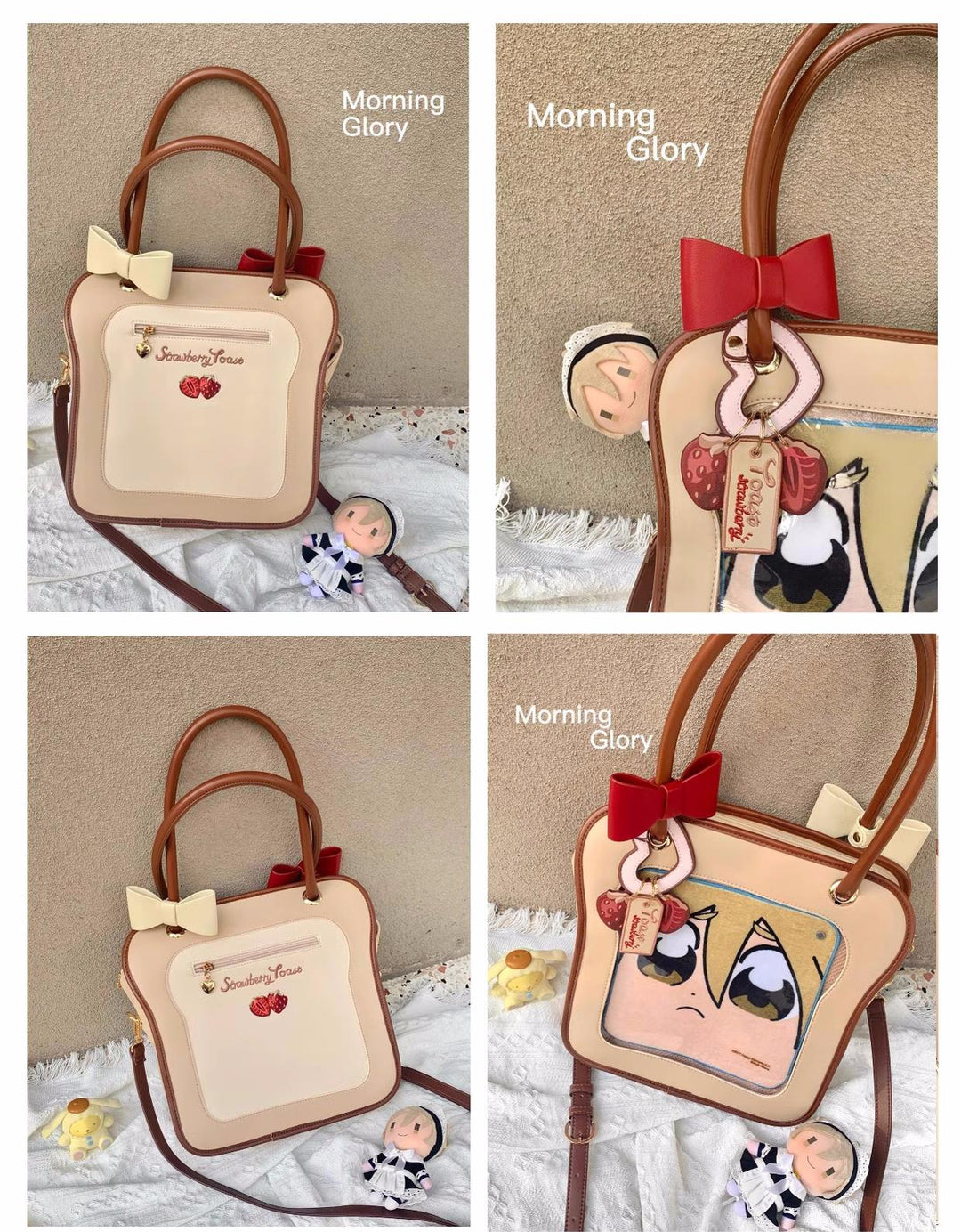 Kawaii Ita Bag Toast Ita Bag With Shoulder Cotton Dolls Bag 21914:326452