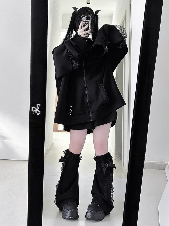 Subcul Jirai Zip-Up Hoodie, Rabbit Ear 44415:807868
