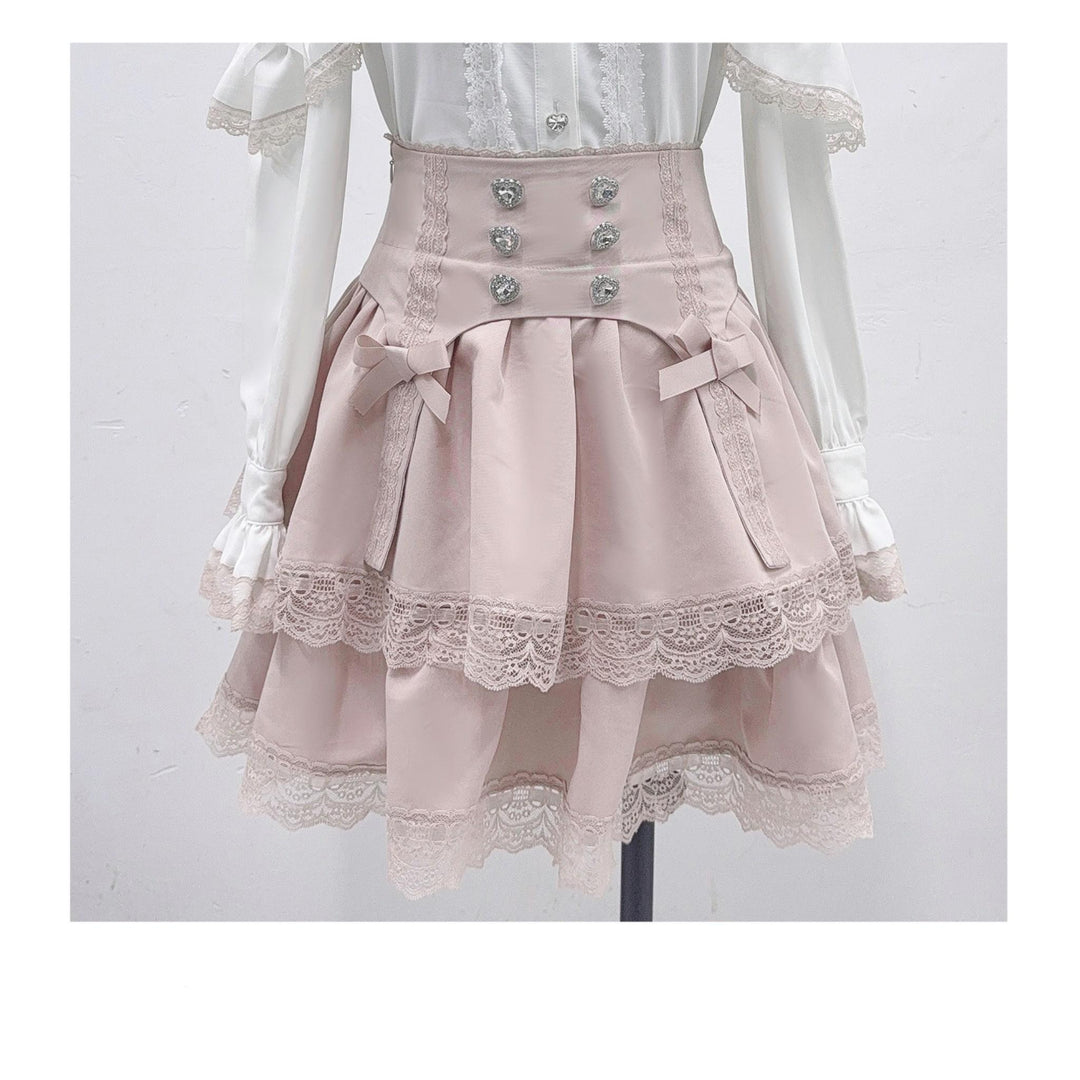 Jirai Kei Blouse Mini Skirt Patchwork Open Shoulder Bi Color Shirt (L M S XL) 34500:463898