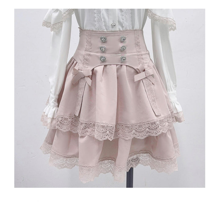 Jirai Kei Blouse Mini Skirt Patchwork Open Shoulder Bi Color Shirt (L M S XL) 34500:463898