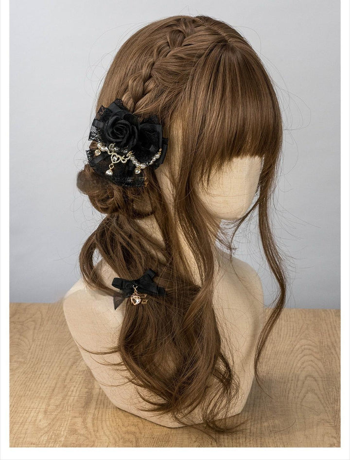 Jirai Kei Hair Clip in Mini & Rose Styles with Pearl Accents 42802:754711