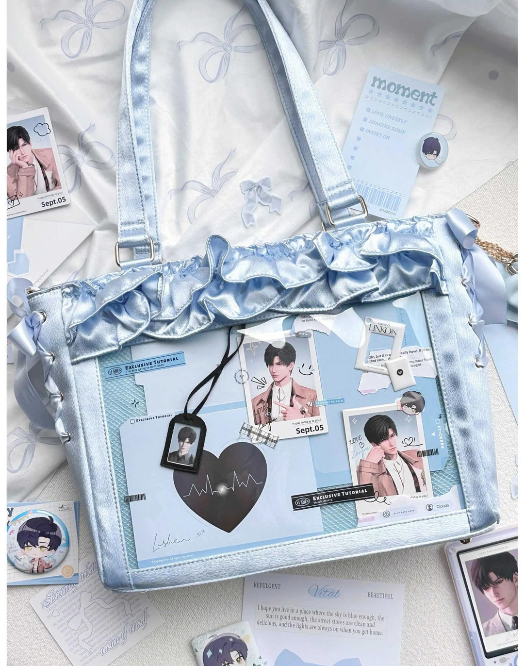 Large Capacity Satin Lolita Ita Bag Handle/Crossbody Strap 43100:767152