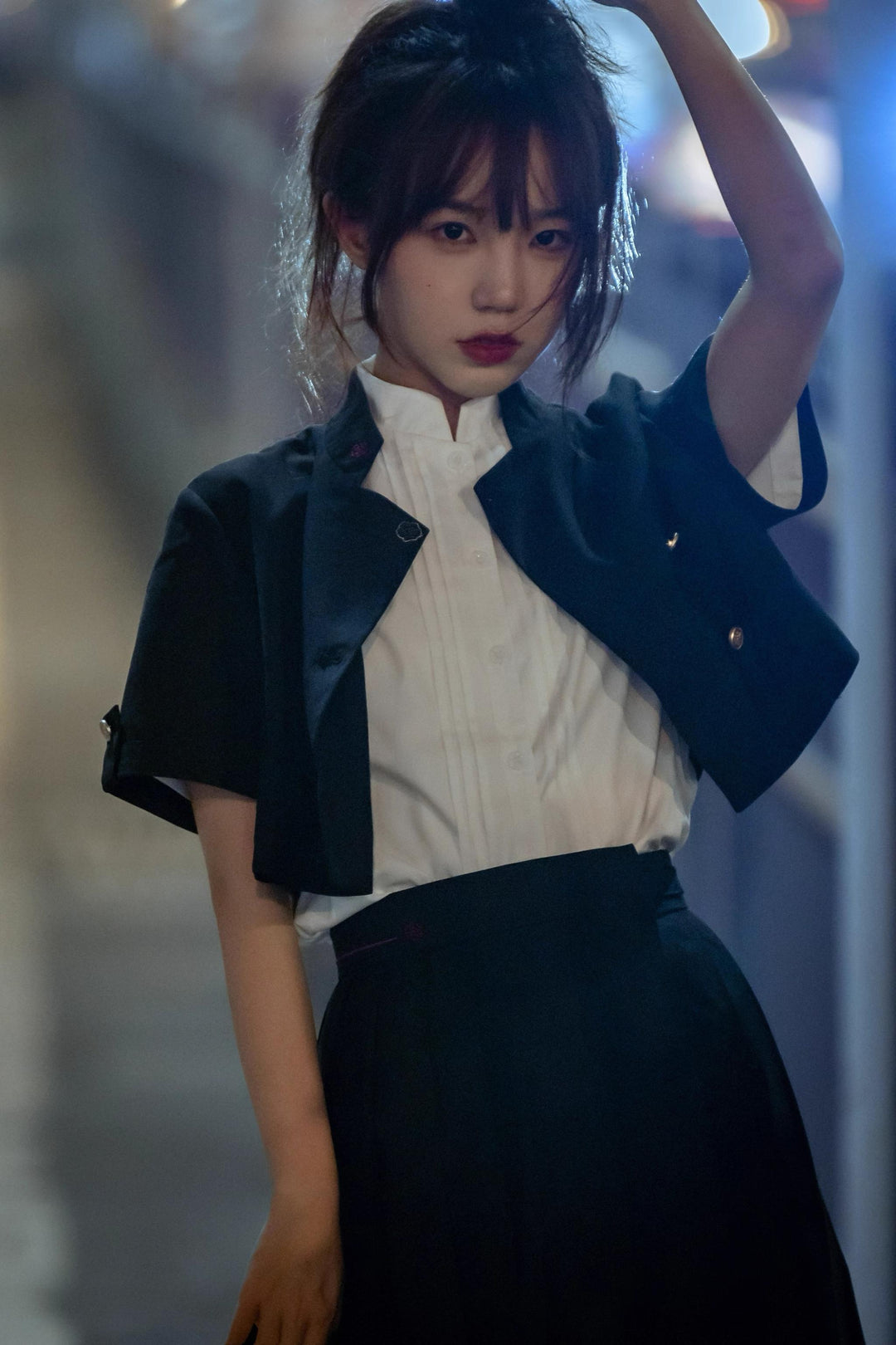 JK Uniform Pleated Skirts with Six Lengths & Embroidered Coat 42566:746379