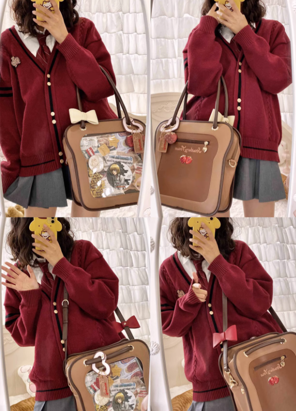 Kawaii Ita Bag Toast Ita Bag With Shoulder Cotton Dolls Bag 21914:326466