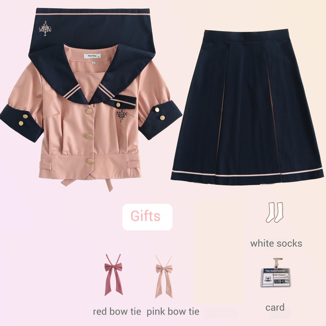 JK Uniforms with Short/Long Sleeved Shirt + Short/Mid-Length Skirt (2XL 3XL L M S XL) 43026:763208