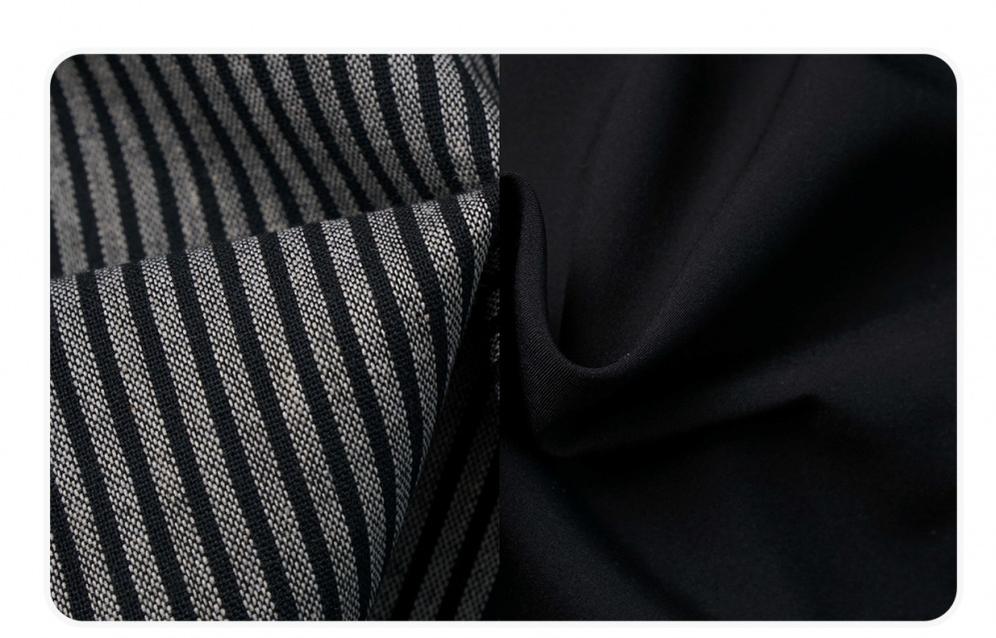 Gothic Striped Blouse, Black Skirt Set 44172:800252