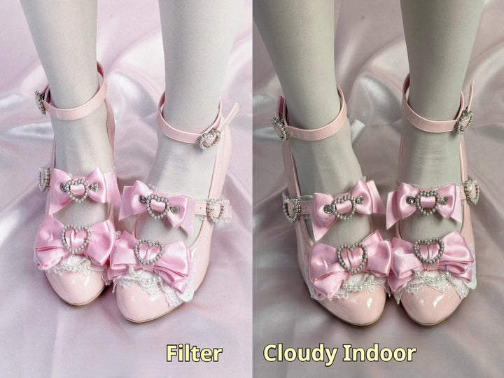 Princess Lolita Wedge Shoes with Open Heart Hollow Heel 42709:752882