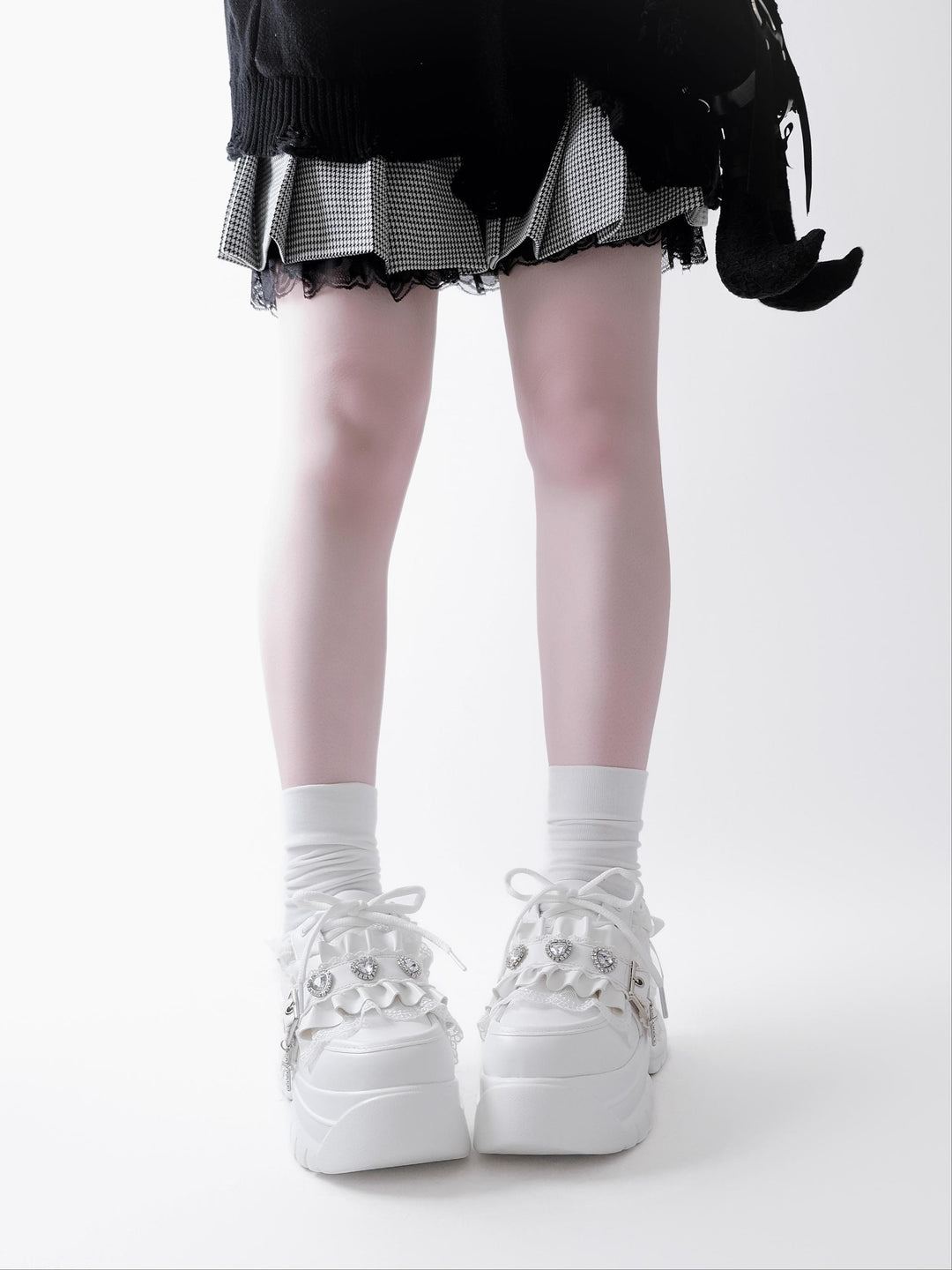 Subculture Platform Shoes, Heart-shaped Rhinestone 43619:781222