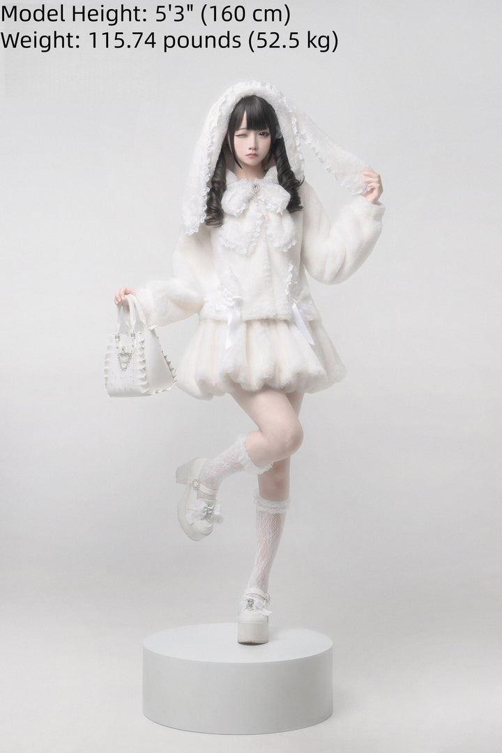 Ryousangata Winter Bunny Ear Hooded Coat Outfit 44590:814064