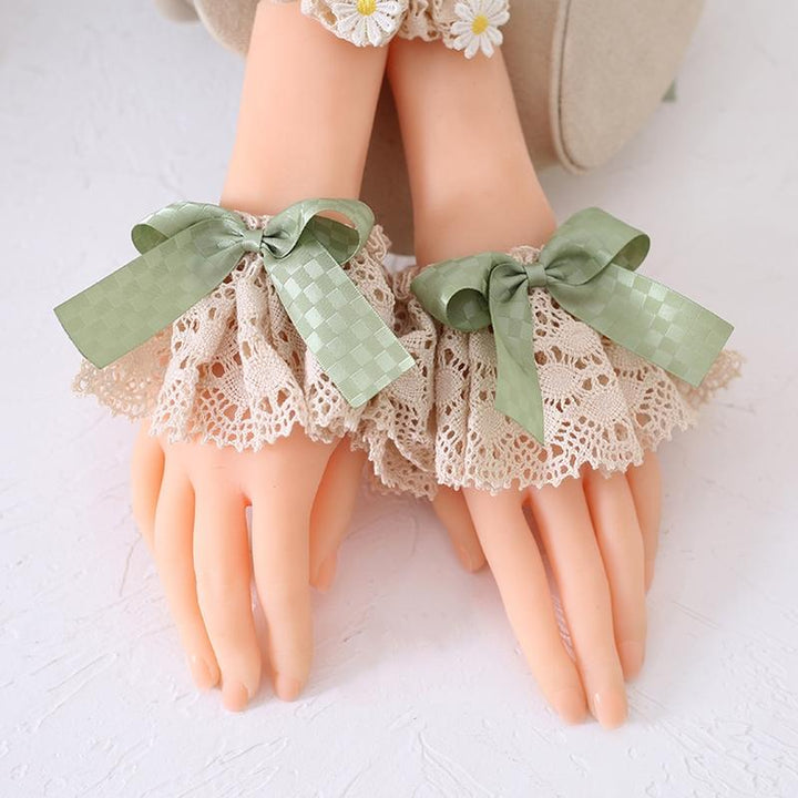 Lolita Fashion And Mori Kei Hair accessory Matcha Green Lace Brooch Clasp 36426:520752