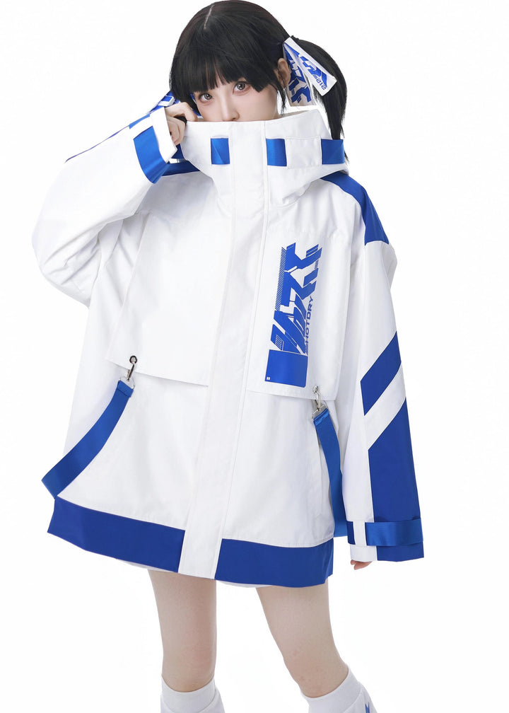 Tenshi Kaiwai Suit Hooded Windbreaker Shorts Set 40084:654478
