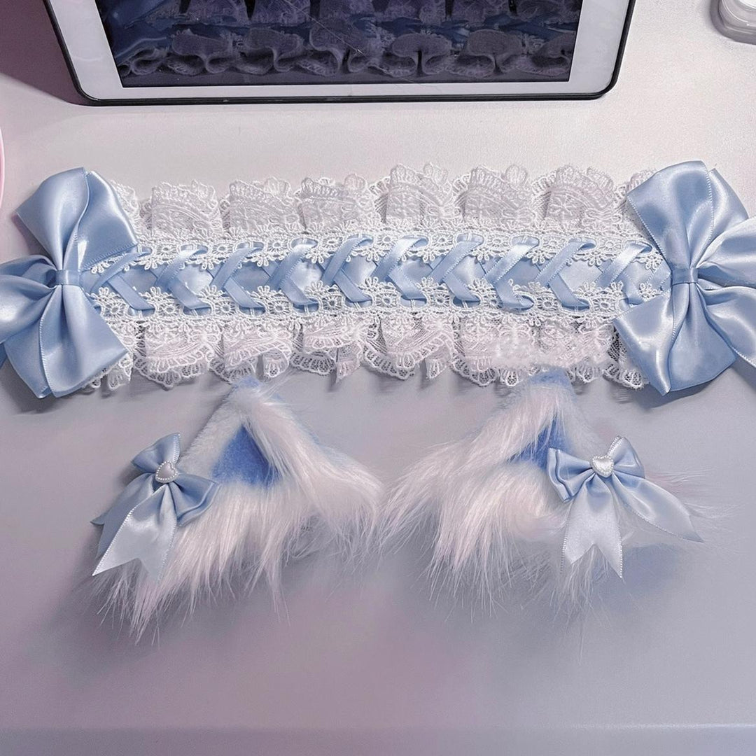 Jirai Kei Headdress Lolita Headwear Cat Ear Headband 35056:484868 (Blue) 35056:484868