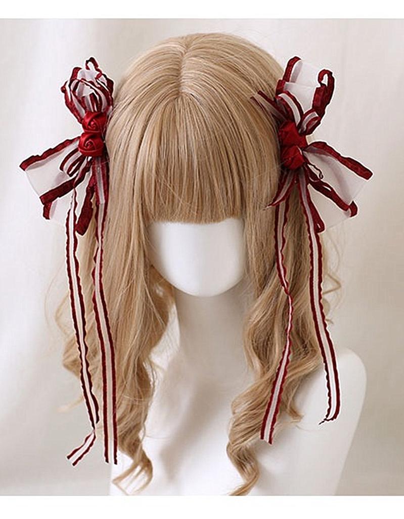 Jirai Kei Hairpin Lolita Headdress With Ribbon Multicolor 35300:489308 35300:489308