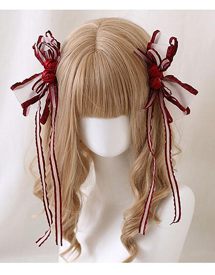 Jirai Kei Hairpin Lolita Headdress With Ribbon Multicolor 35300:489308 35300:489308