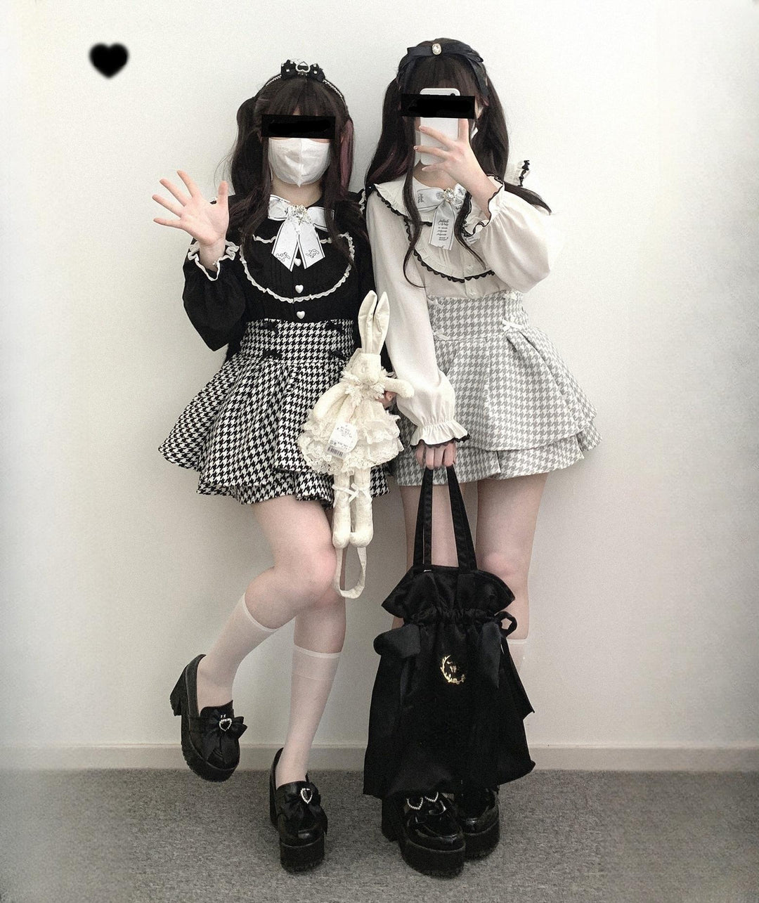 Jirai Kei Shirt Trimmed Peter Pan Collar Long-sleeved Bunny Ear Blouse 42707:750771