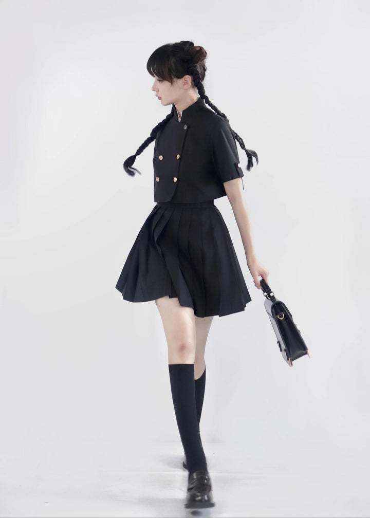 JK Uniform Pleated Skirts with Six Lengths & Embroidered Coat (L M S XL XS XXL) 42566:746368