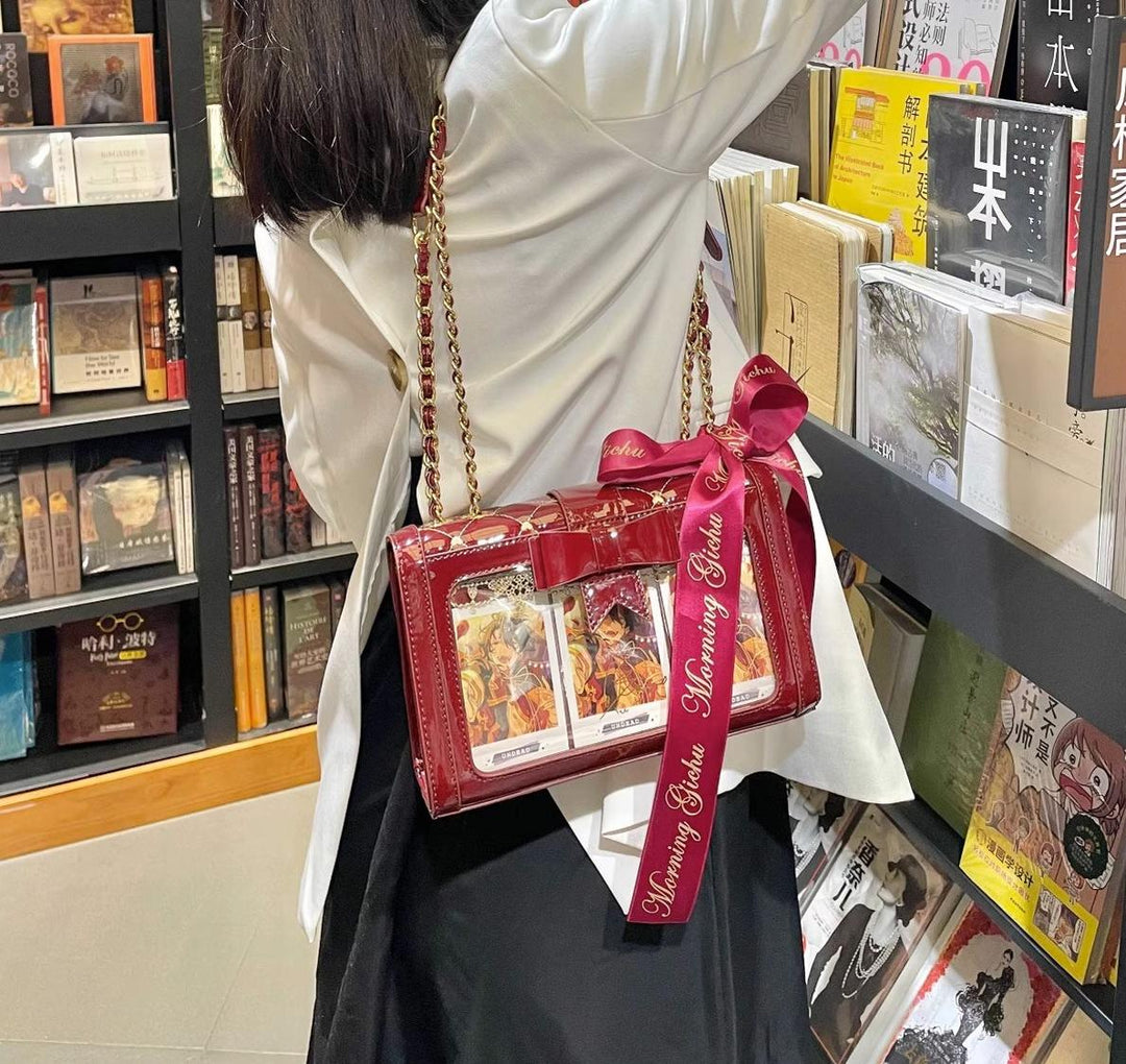 Kawaii Ita Bag Bow Rhombus Grid Shoulder Bag Multicolor 21906:349770