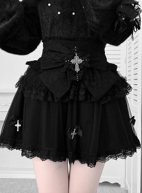 Jirai Kei Black Sweater Cardigan, Tulle Skirt (2XL L M XL) 44527:812167