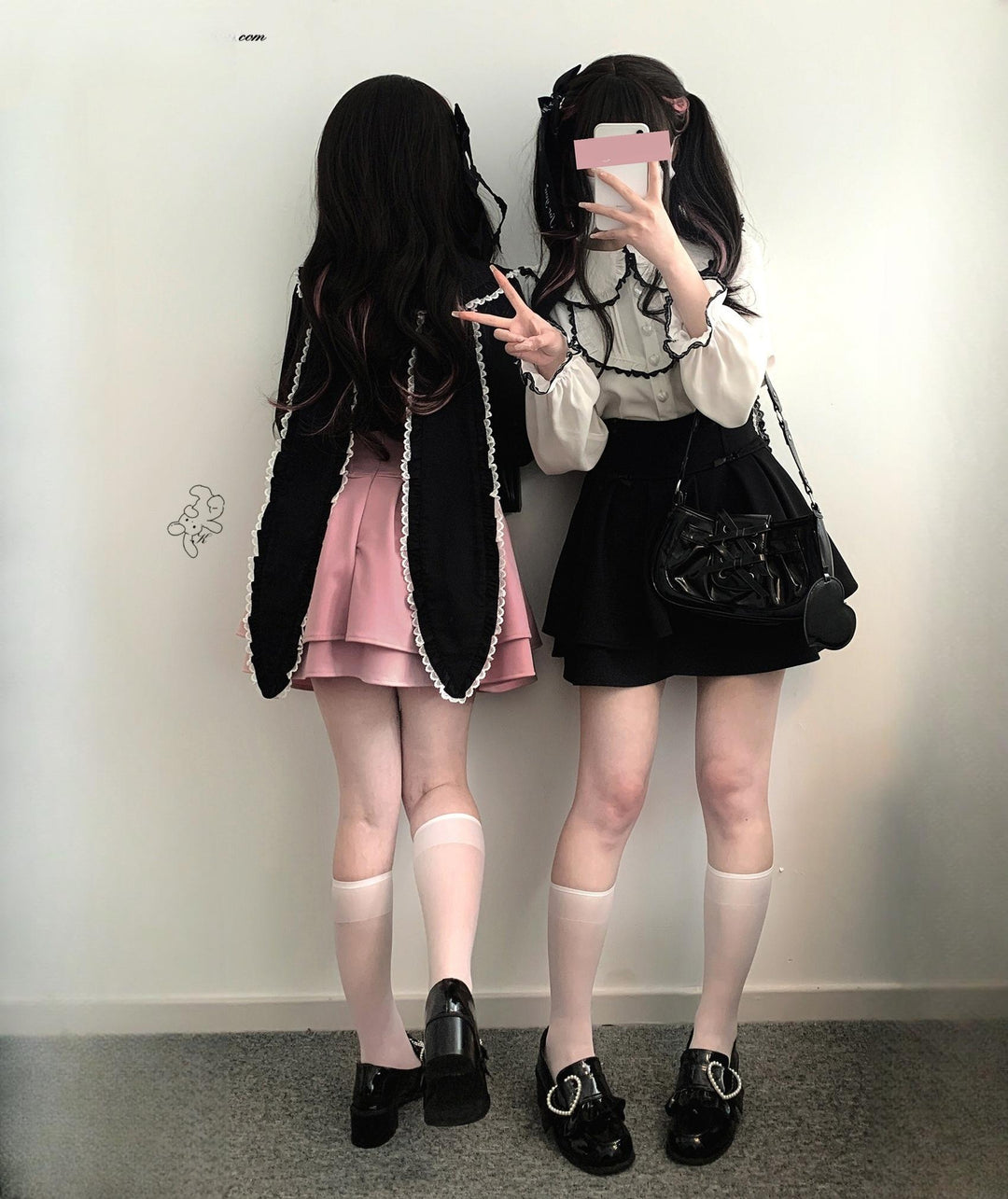 Jirai Kei Shirt Trimmed Peter Pan Collar Long-sleeved Bunny Ear Blouse 42707:750770