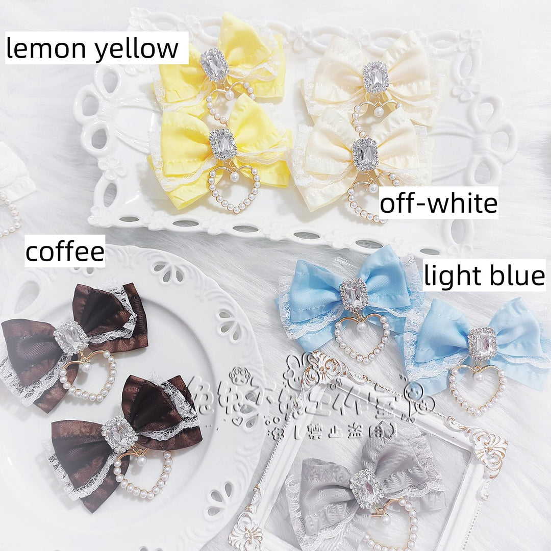 Jirai Kei Hair Clip, Heart-shaped Pendant (Coffee) 43762:784546