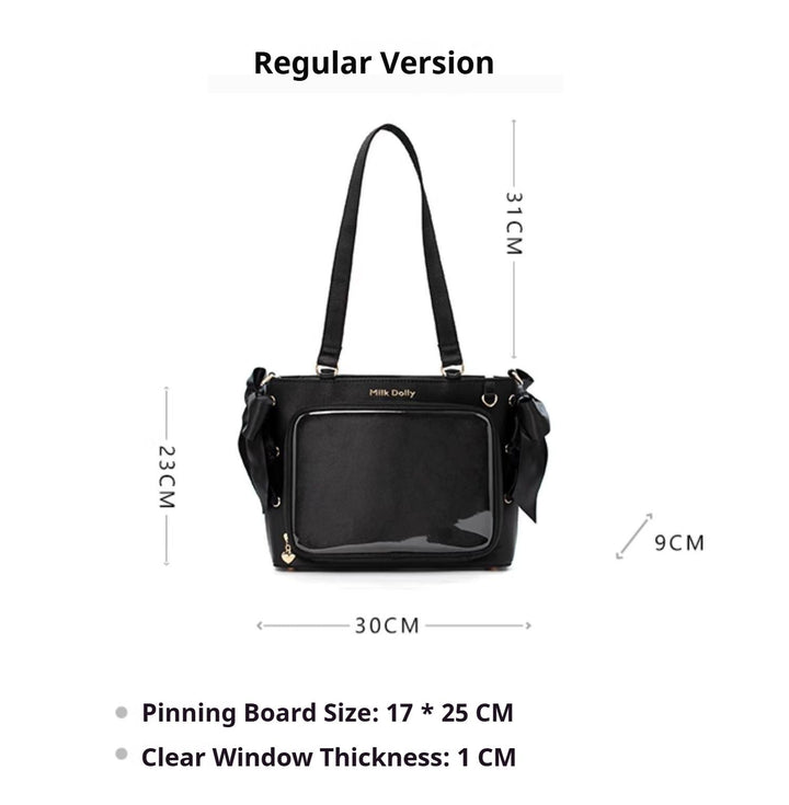 Satin Ita Bag, Clear Window & Detachable Ribbon Bow 43227:772171