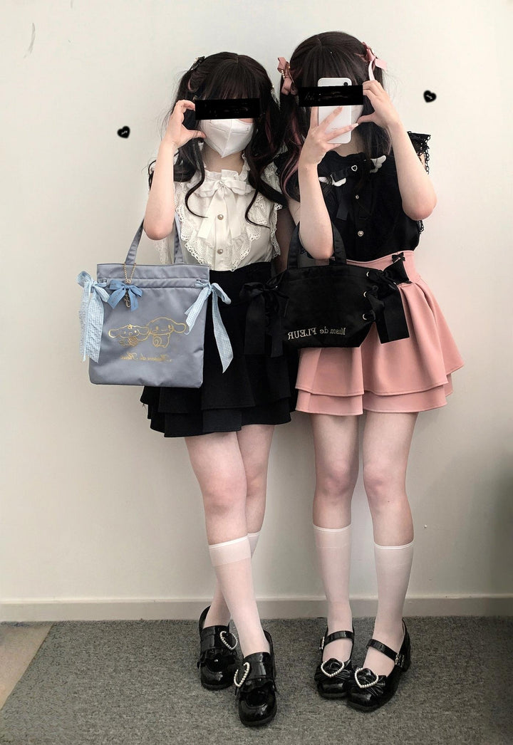 Jirai Kei Skirt Double Layer Puff Skirt with Bow 36770:769254