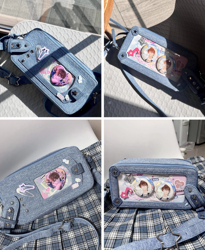 Gyaru Ita Bag Brick-like Crossbody Bag Motorcycle Handle Bag 41756:719594