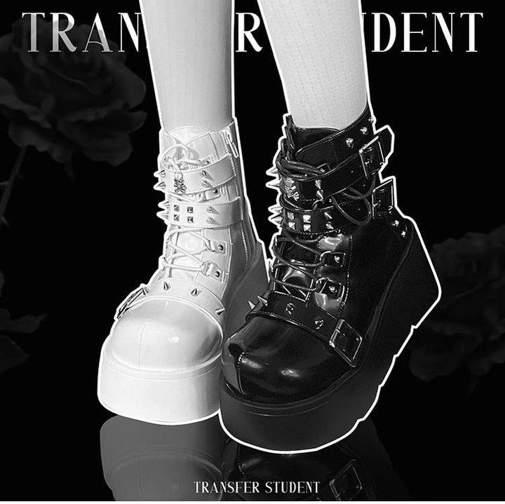 Punk Platform Shoes Gyaru Fashion Combat Boots 29704:369128