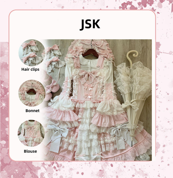 Vintage Lolita Dress Pink Doll-like Dress Princess Sleeve Blouse BNT 41170:697922