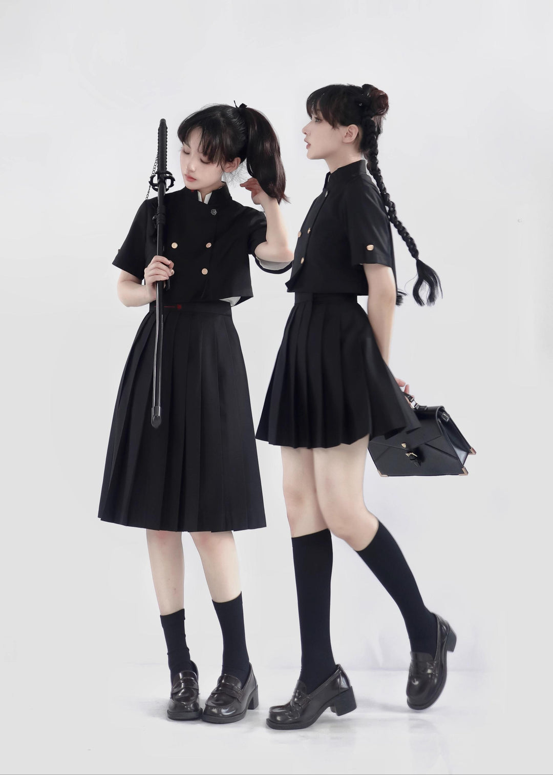 JK Uniform Pleated Skirts with Six Lengths & Embroidered Coat 42566:746360