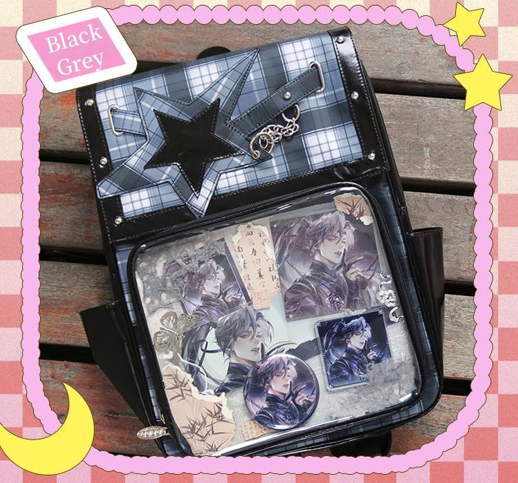 Subculture Ita Bag Plaid Star Large Capacity Ita Backpack 40120:665908