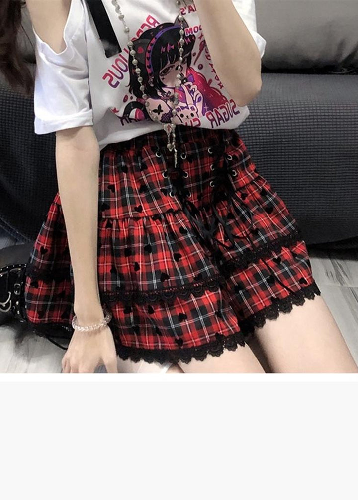 Y2K Outfits Skirt Set Open Shoulder Short Sleeve Shirt 36122:513392
