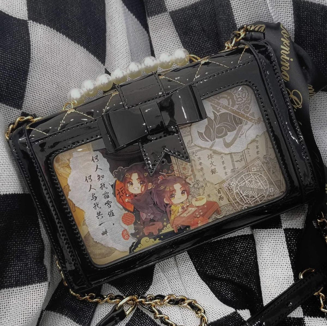 Kawaii Ita Bag Bow Rhombus Grid Shoulder Bag Multicolor 21906:349782