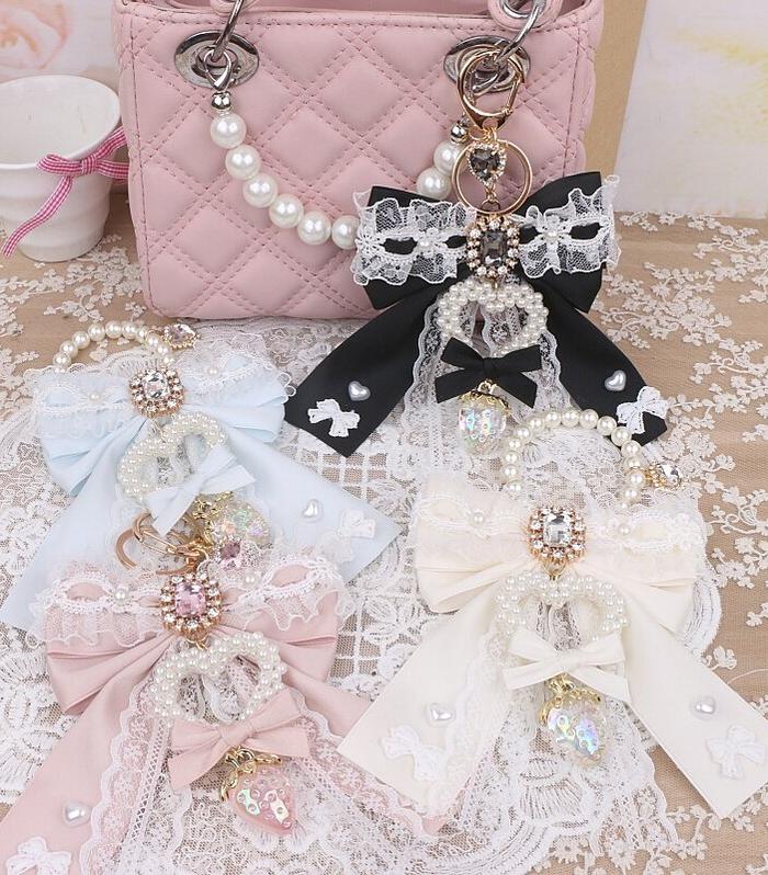 Jirai Kei Key Chain & Bag Charm, Rhinestone Decoration 45074:837240