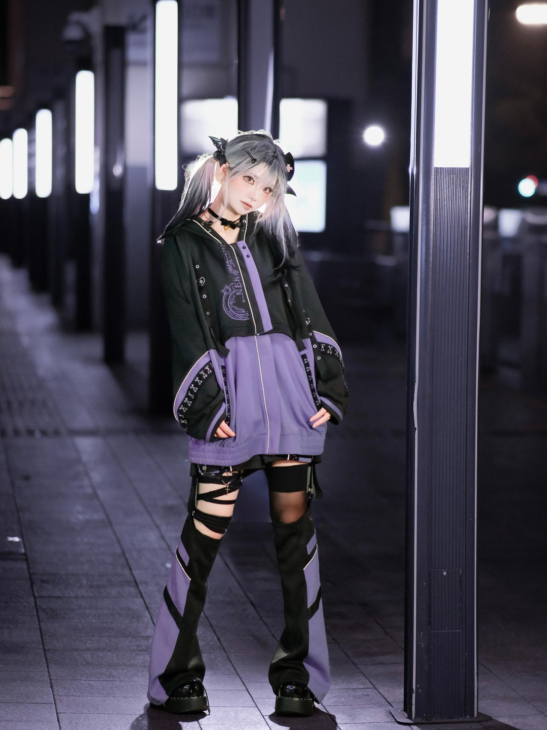 Tenshi Kaiwai Techwear Jacket and Shorts Set 44426:810748