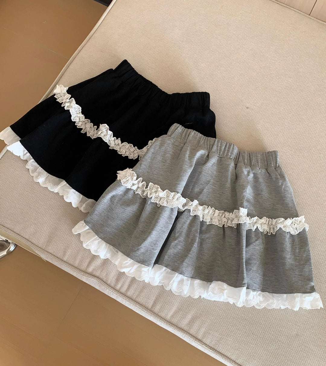 Jirai Kei Cake SKirt with White Ruffled Lace 42897:758766