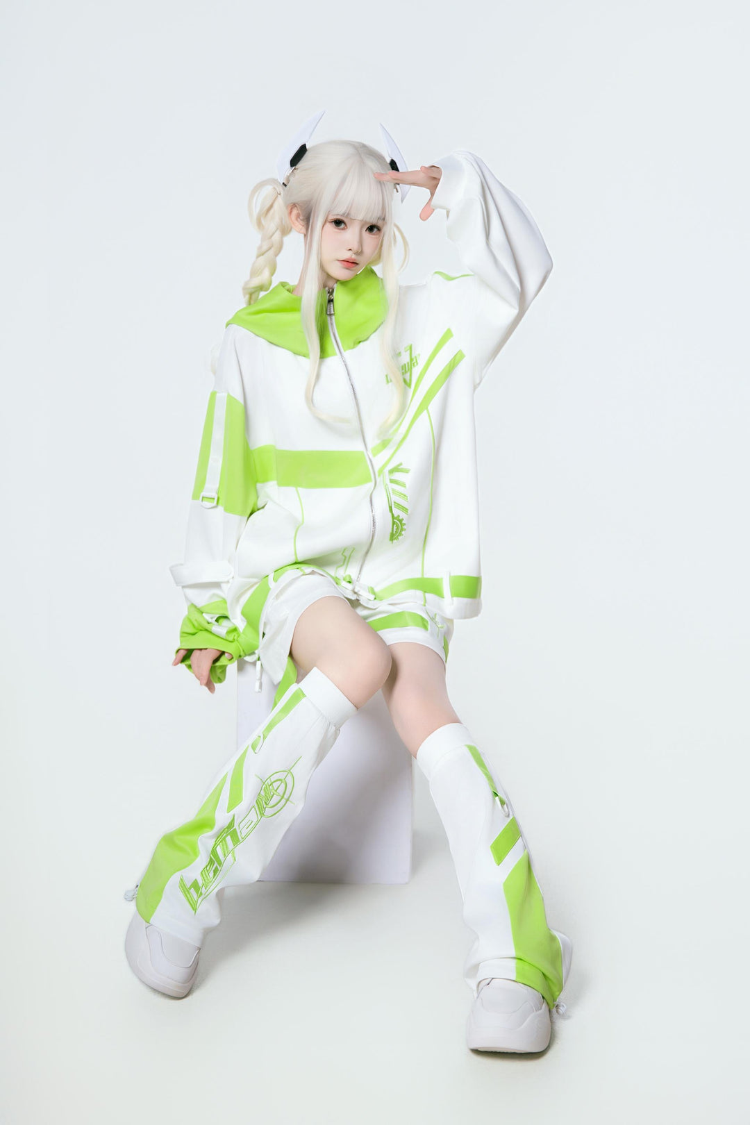Plus Size Tenshi Kaiwai Outfit, Jacket and Shorts (L M) 44120:796914