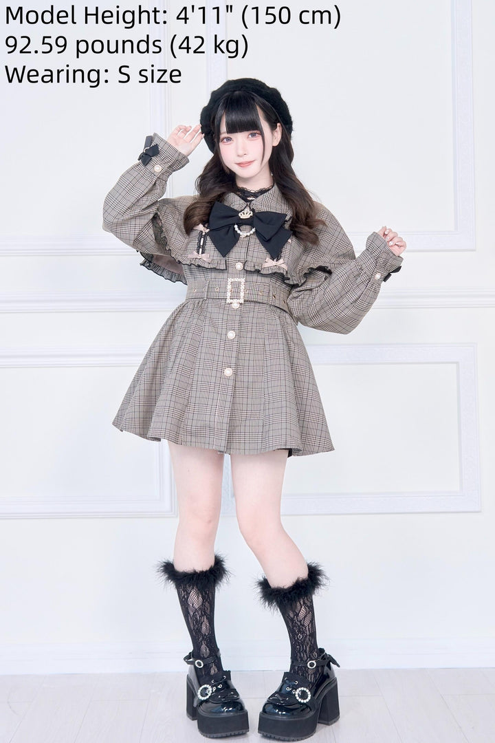 Cape Styled Jirai Kei Trench Coat 43822:786606
