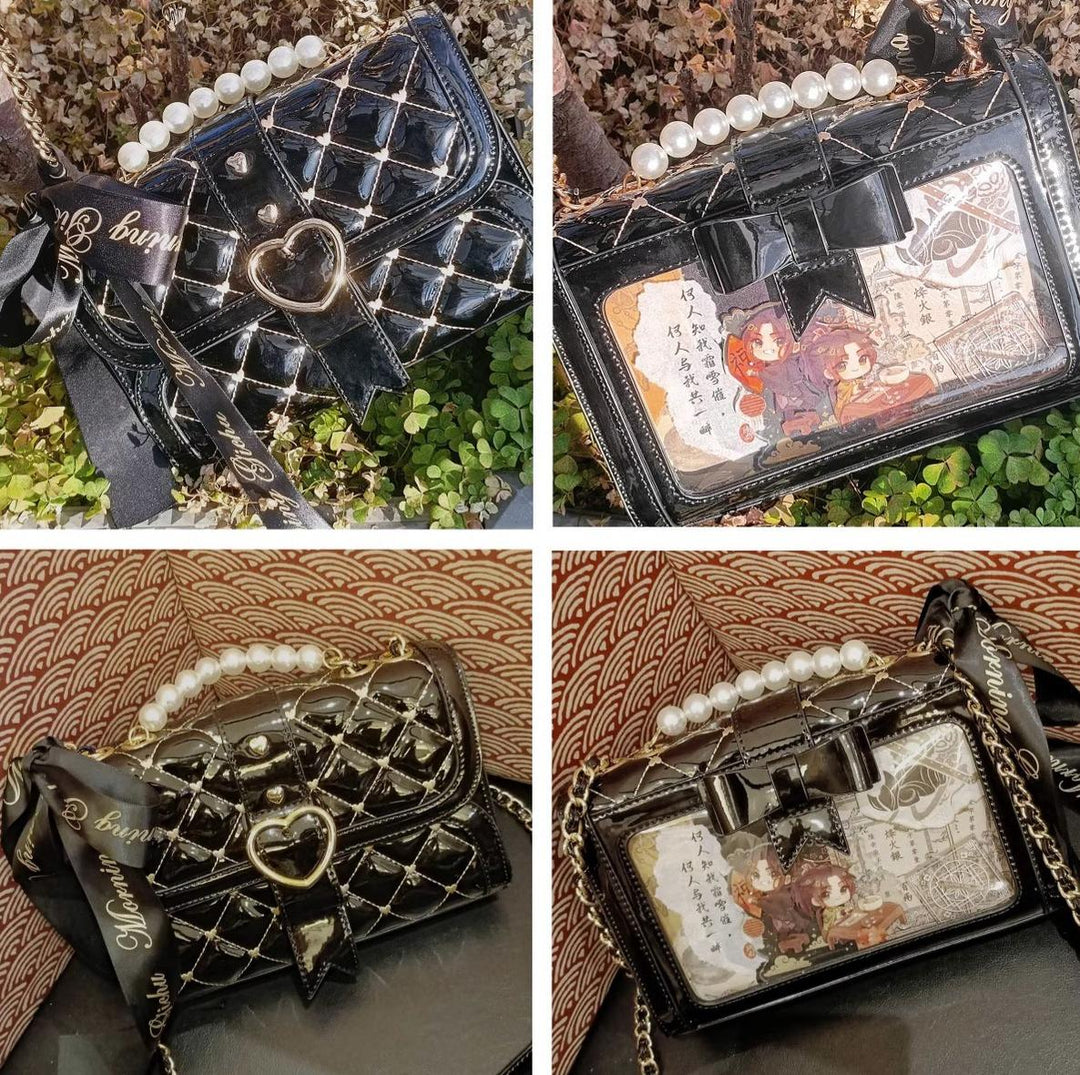 Kawaii Ita Bag Bow Rhombus Grid Shoulder Bag Multicolor 21906:349786