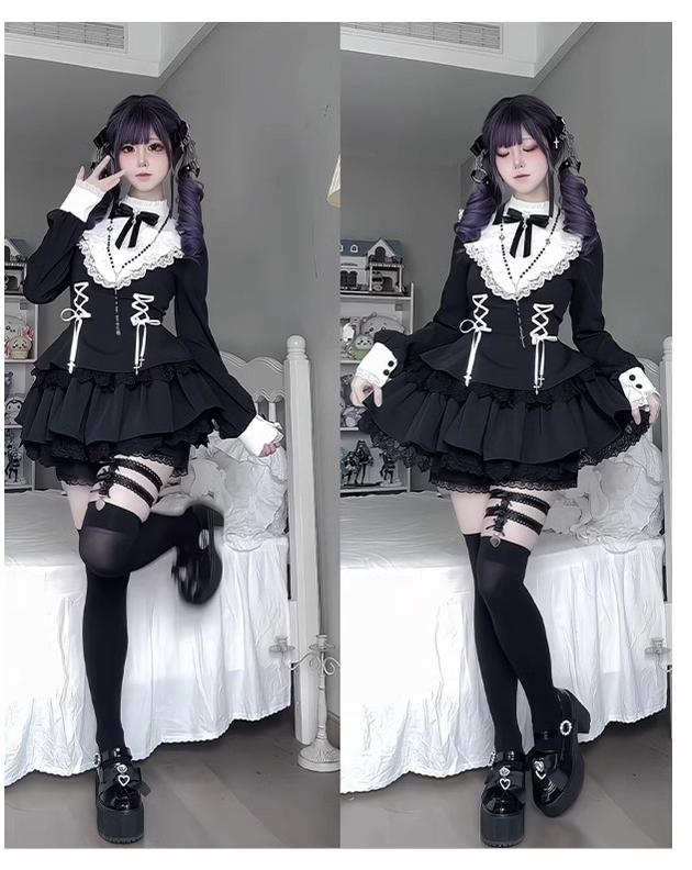 Ruffle Jirai Kei Dress | Shorts | Plush Doll Bag Each Sold Separately 42490:743499
