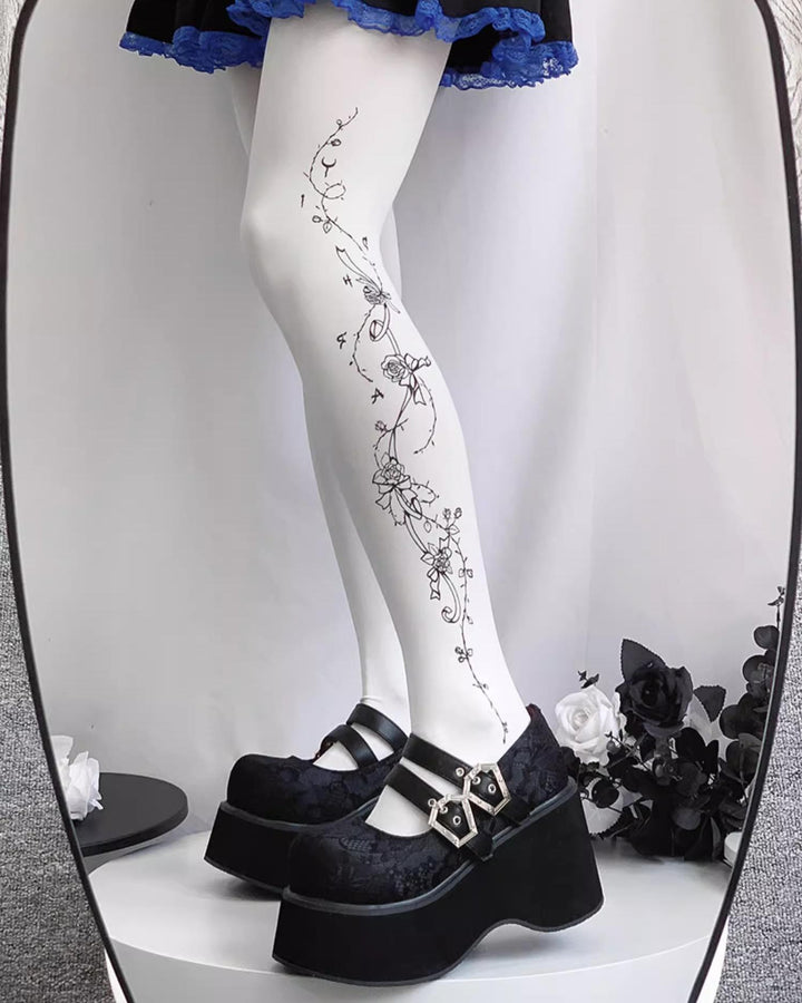 Black Red Platform Shoes Mary Jane Shoes 29728:367936