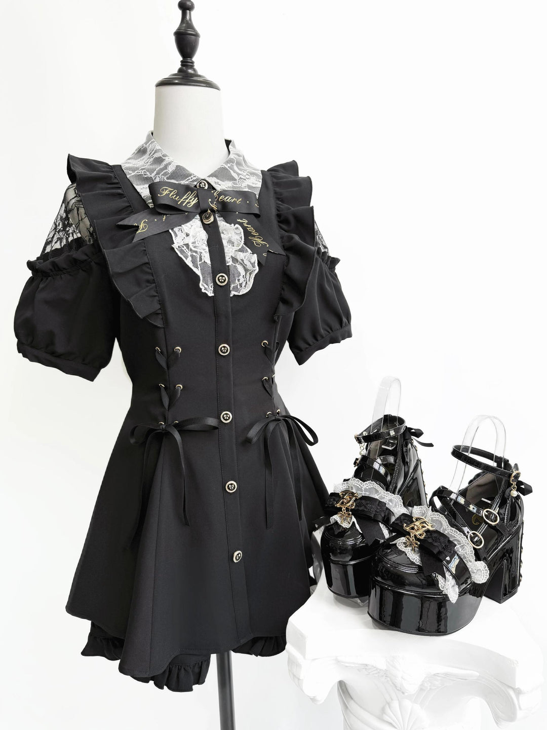 Jirai Kei High Platform Shoes, High + Mid Heel Options 43617:781169