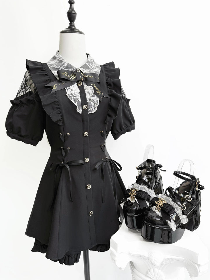 Jirai Kei High Platform Shoes, High + Mid Heel Options 43617:781169